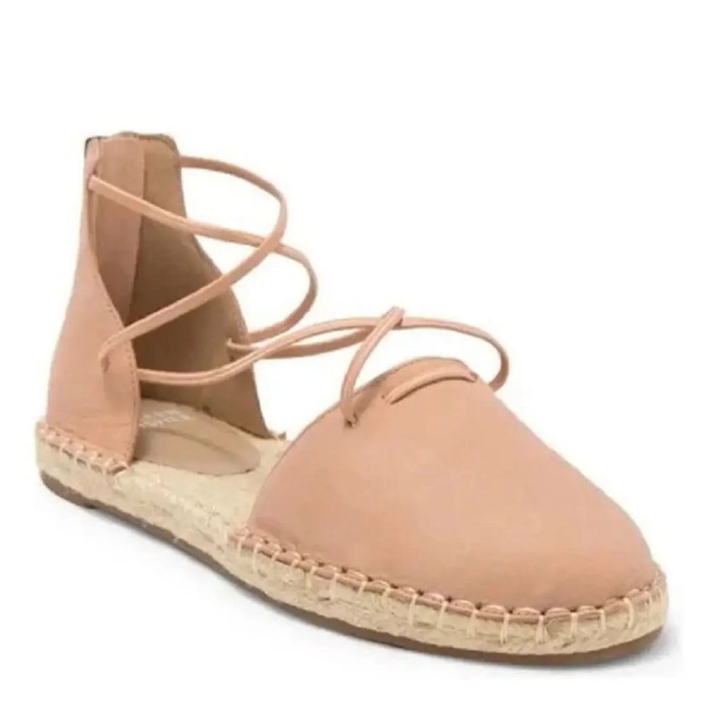Eileen Fisher Lace Up Leather Espadrille Sandals Size 9.5